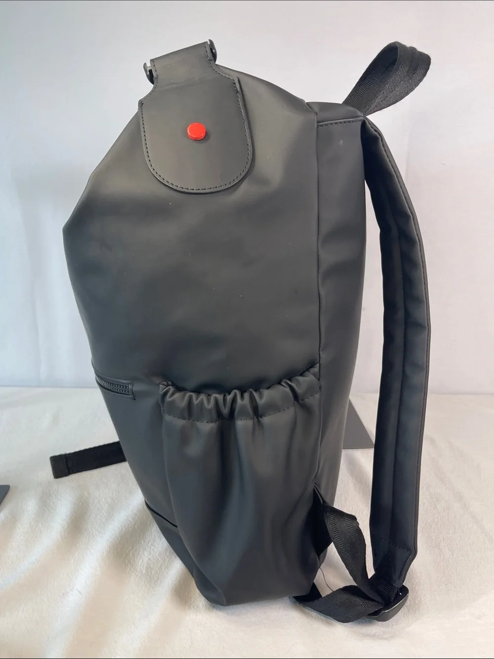 Hunter Original Roll Top Rubberized Backpack Black Water Resistant Travel Bag